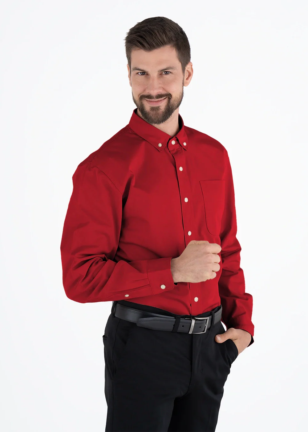 CAMISA EJECUTIVA MODELO POLYCOTTON, MCA. DACACHE COLOR VERDE BOTELLA