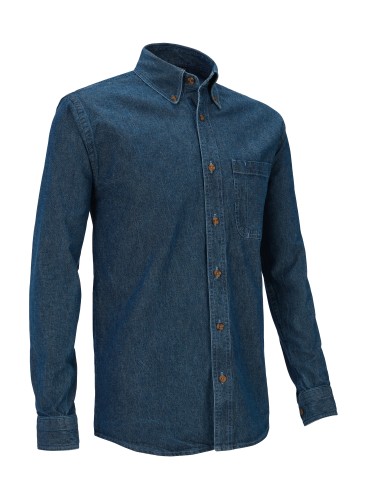 BLUSA DEMIN COLOR INDIGO MANGA LARGA MCA. BIG BANG 1/XS, 1/M